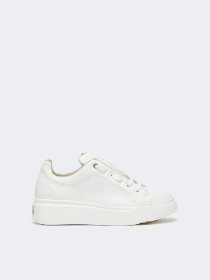 Sneakers in pelle, bianco ottico Sneakers in pelle, bianco ottico