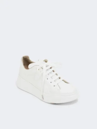 Sneakers in pelle, bianco ottico