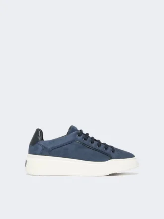 Sneakers in pelle scamosciata, blu oltremare