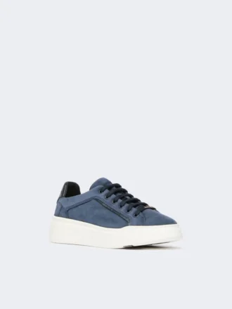 Sneakers in pelle scamosciata, blu oltremare