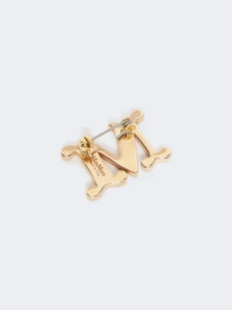 Spilla con monogramma impreziosita da cristalli, bianco ottico