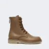Stivaletti militari in pelle, color nocciola Stivaletti militari in pelle, color nocciola