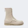 Stivali militari in puro cashmere, beige Stivali militari in puro cashmere, beige