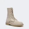 Stivali militari in puro cashmere, beige Stivali militari in puro cashmere, beige