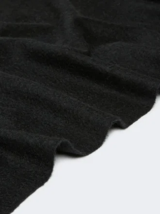 Stola con logo color cammello, nera