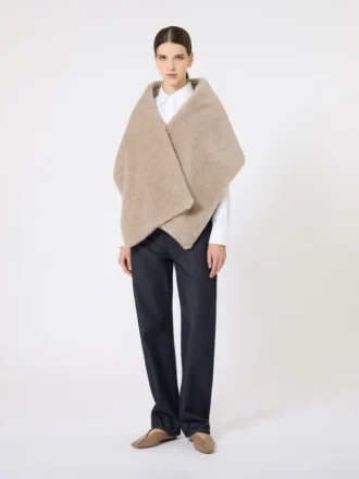 Stola in alpaca e cashmere, verde muschio