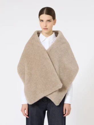 Stola in alpaca e cashmere, verde muschio