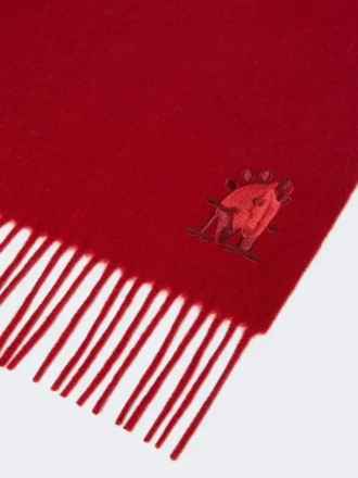 Stola in cashmere con frange, rosso scuro