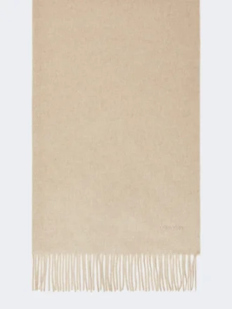 Stola in cashmere con logo, beige