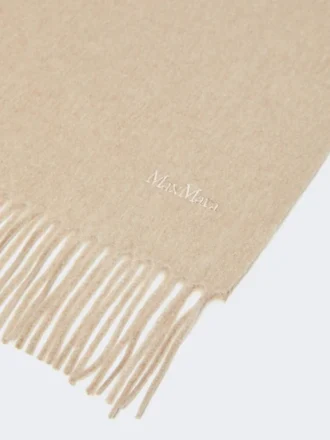 Stola in cashmere con logo, beige