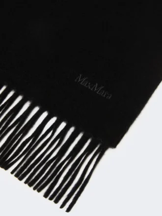 Stola in cashmere con logo, nera