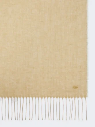Stola in lino con frange, beige