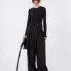 T-shirt aderente in jersey, nera