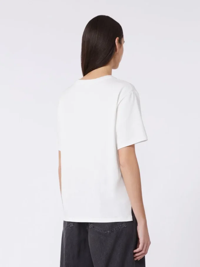 T-shirt basic in cotone, bianco ottico