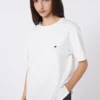 T-shirt basic in cotone, bianco ottico