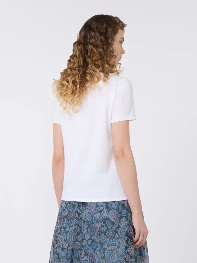 T-shirt basic in jersey di cotone, bianca