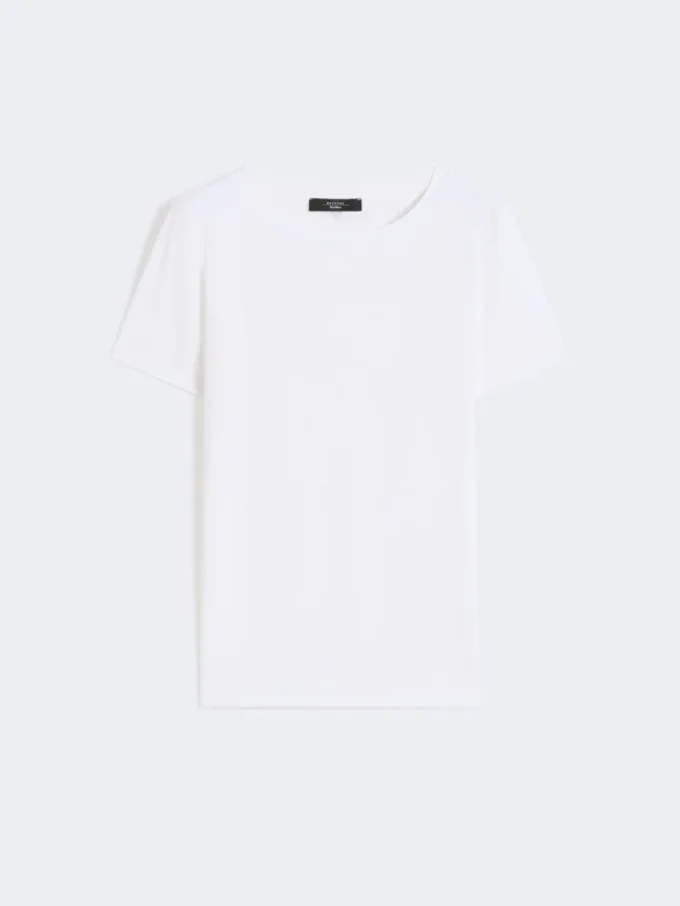 T-shirt basic in jersey di cotone, bianca