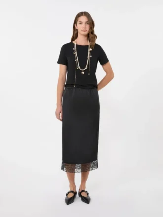 T-shirt basic in jersey di cotone, nera