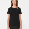 T-shirt basic in jersey di cotone, nera