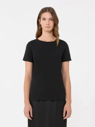 T-shirt basic in jersey di cotone, nera