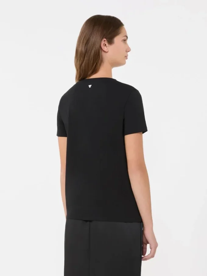 T-shirt basic in jersey di cotone, nera