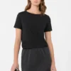 T-shirt basic in jersey di cotone, nera