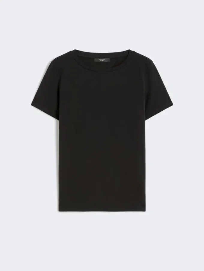 T-shirt basic in jersey di cotone, nera