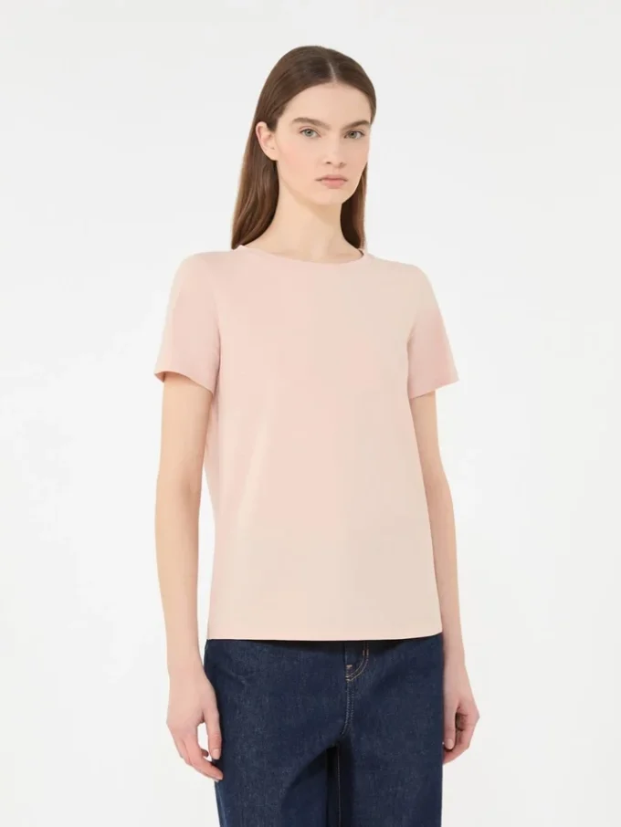 T-shirt basic in jersey di cotone, rosa