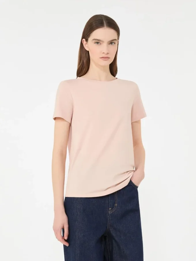 T-shirt basic in jersey di cotone, rosa