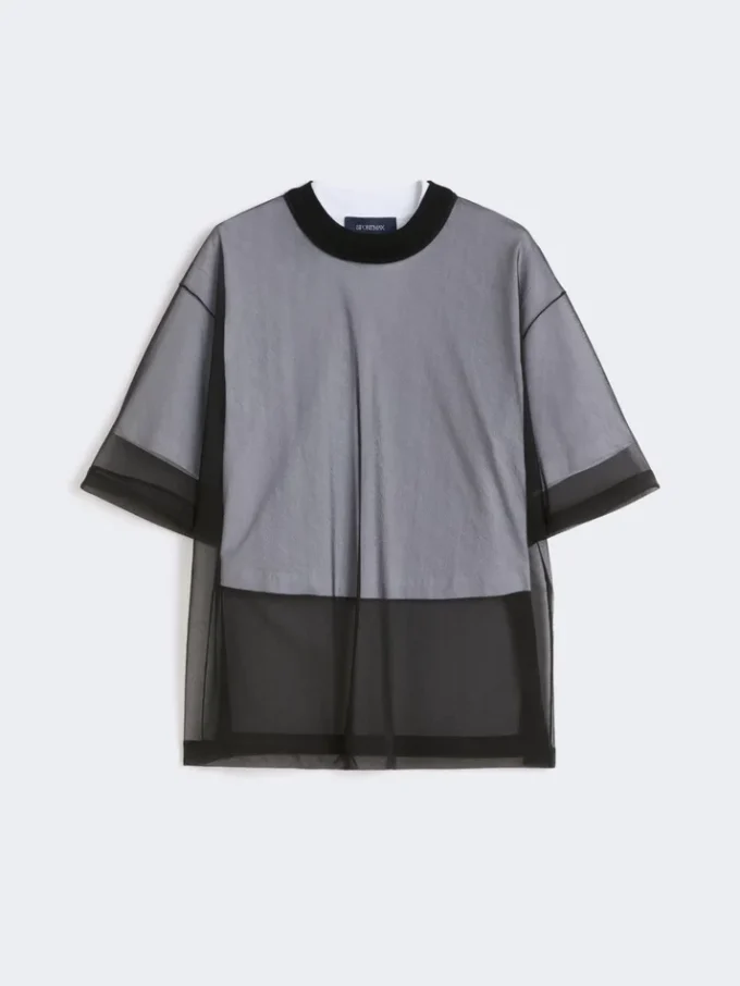 T-shirt con rivestimento in cotone, bianco ottico T-shirt con rivestimento in cotone, bianco ottico