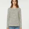 T-shirt in cotone a righe, avorio T-shirt in cotone a righe, avorio