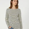 T-shirt in cotone a righe, avorio T-shirt in cotone a righe, avorio