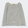 T-shirt in cotone a righe, avorio T-shirt in cotone a righe, avorio