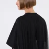 T-shirt in cotone con plissettatura sul retro, nera T-shirt in cotone con plissettatura sul retro, nera