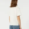 T-shirt in cotone con stampa e ricami, bianca T-shirt in cotone con stampa e ricami, bianca