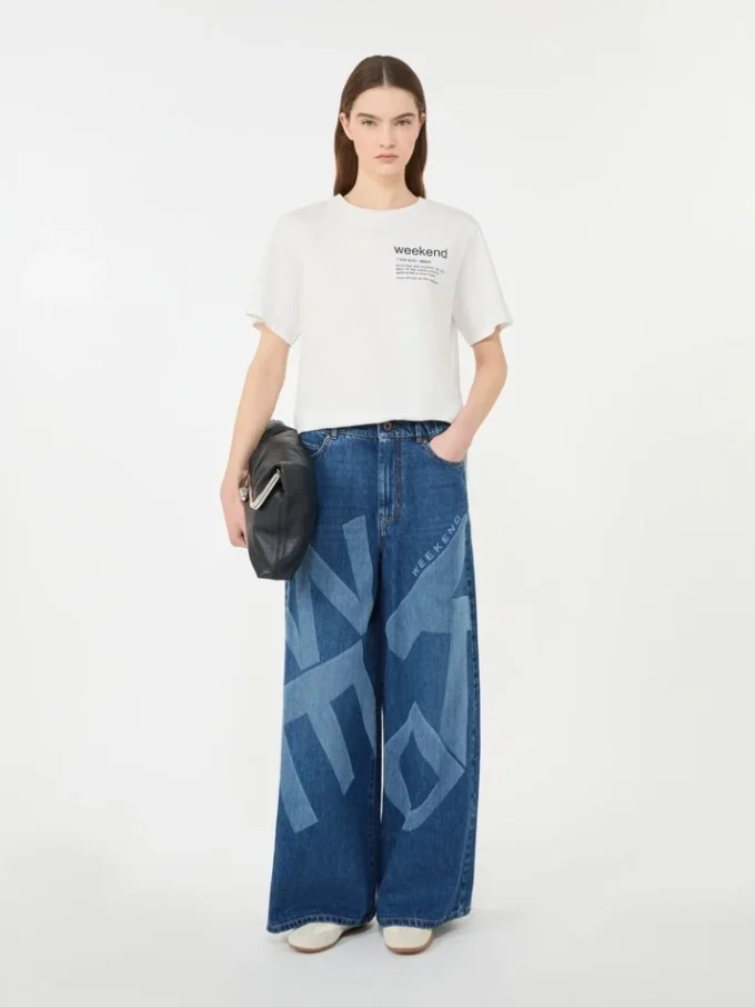 T-shirt in cotone con stampa grafica, bianca T-shirt in cotone con stampa grafica, bianca