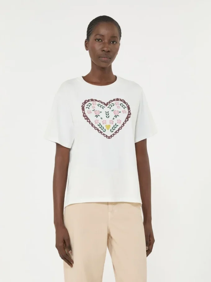 T-shirt in cotone con stampa grafica, bianca