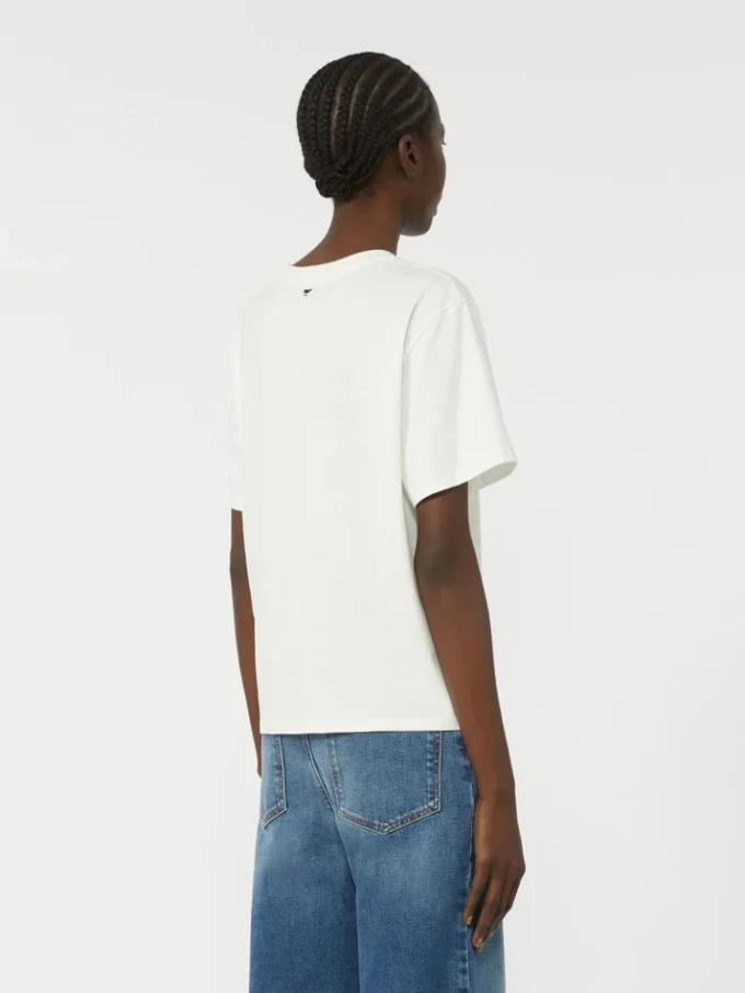 T-shirt in cotone con stampa grafica, bianca T-shirt in cotone con stampa grafica, bianca