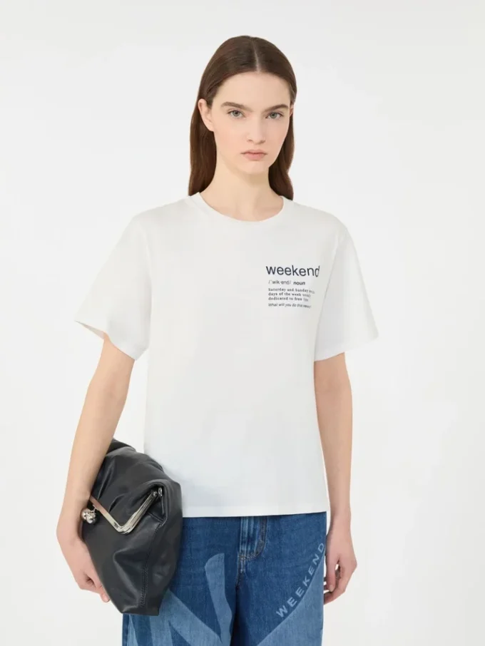 T-shirt in cotone con stampa grafica, bianca T-shirt in cotone con stampa grafica, bianca