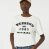 T-shirt in cotone con stampa grafica, bianca T-shirt in cotone con stampa grafica, bianca