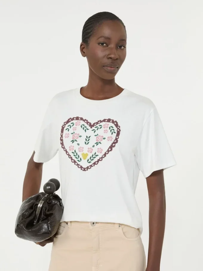 T-shirt in cotone con stampa grafica, bianca