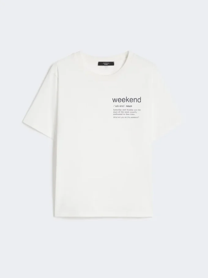 T-shirt in cotone con stampa grafica, bianca T-shirt in cotone con stampa grafica, bianca