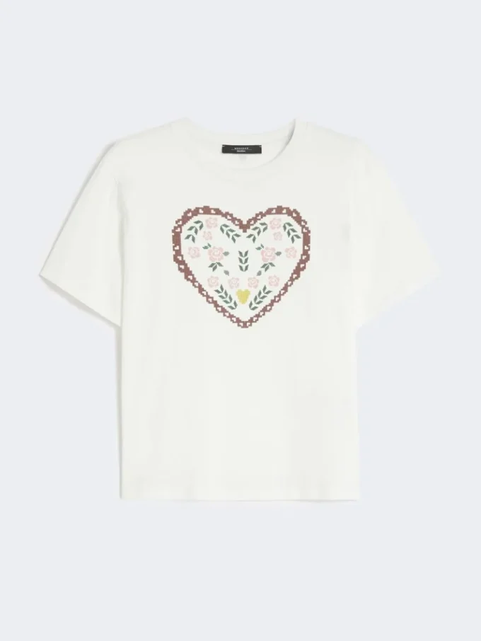 T-shirt in cotone con stampa grafica, bianca