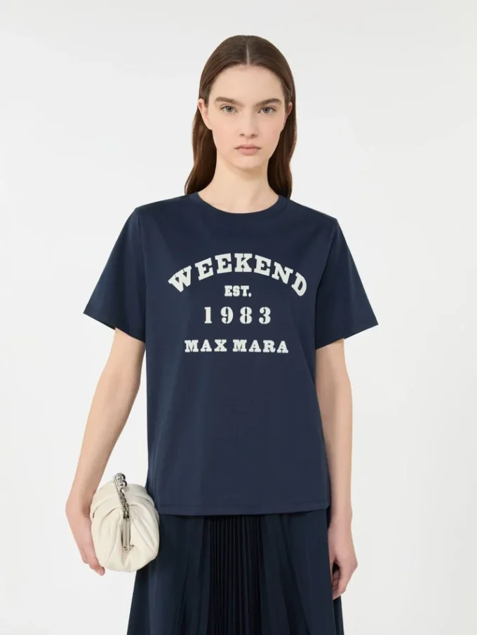 T-shirt in cotone con stampa grafica, blu navy