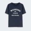 T-shirt in cotone con stampa grafica, blu navy
