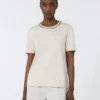 T-shirt in cotone e modal, beige T-shirt in cotone e modal, beige