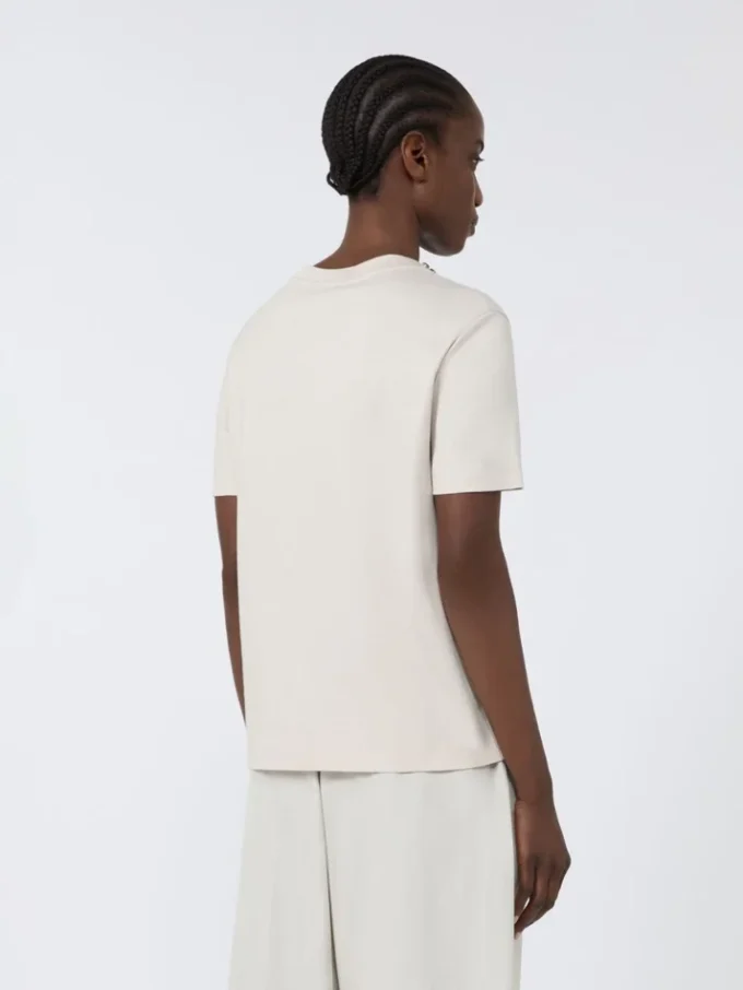 T-shirt in cotone e modal, beige T-shirt in cotone e modal, beige