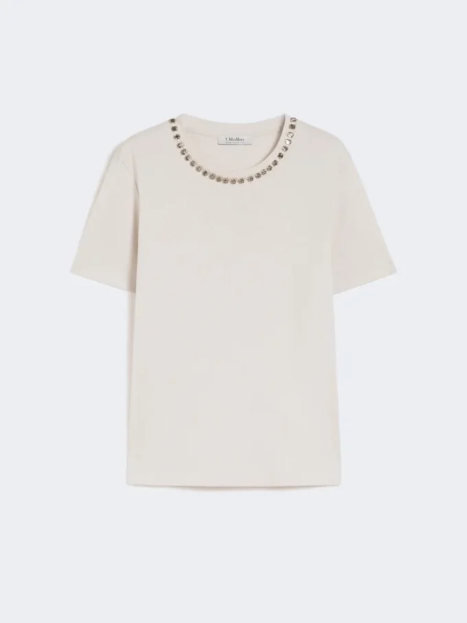 T-shirt in cotone e modal, beige T-shirt in cotone e modal, beige