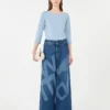 T-shirt in cotone elasticizzato, azzurro T-shirt in cotone elasticizzato, azzurro