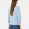 T-shirt in cotone elasticizzato, azzurro T-shirt in cotone elasticizzato, azzurro
